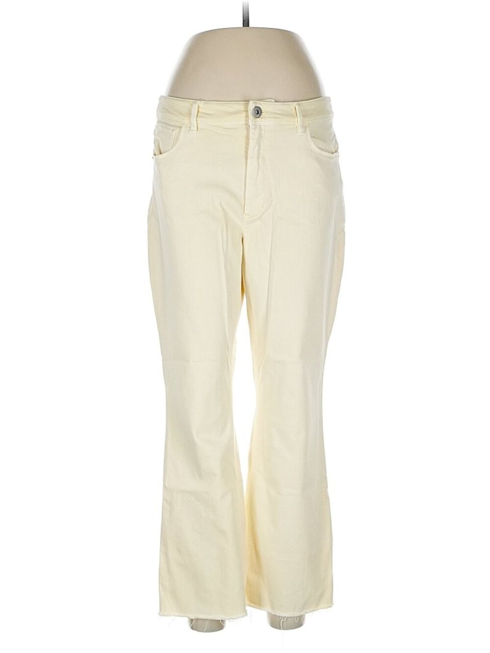 Casual Ivory Bootcut High Rise Denim Pants